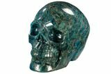 Polished, Bright Blue Apatite Skull #118094-1
